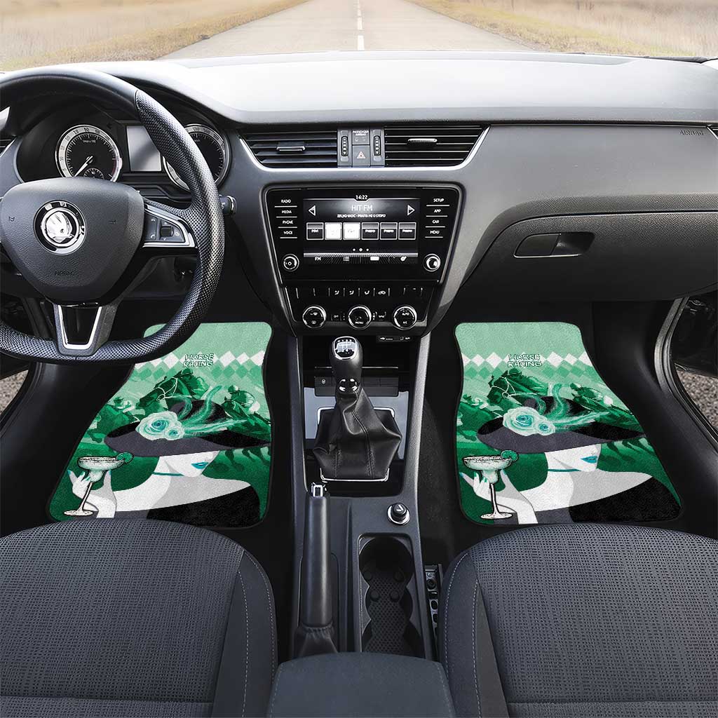 Kentucky Horse Racing Car Mats Derby Mint Julep Girl - Green Pastel LT14
