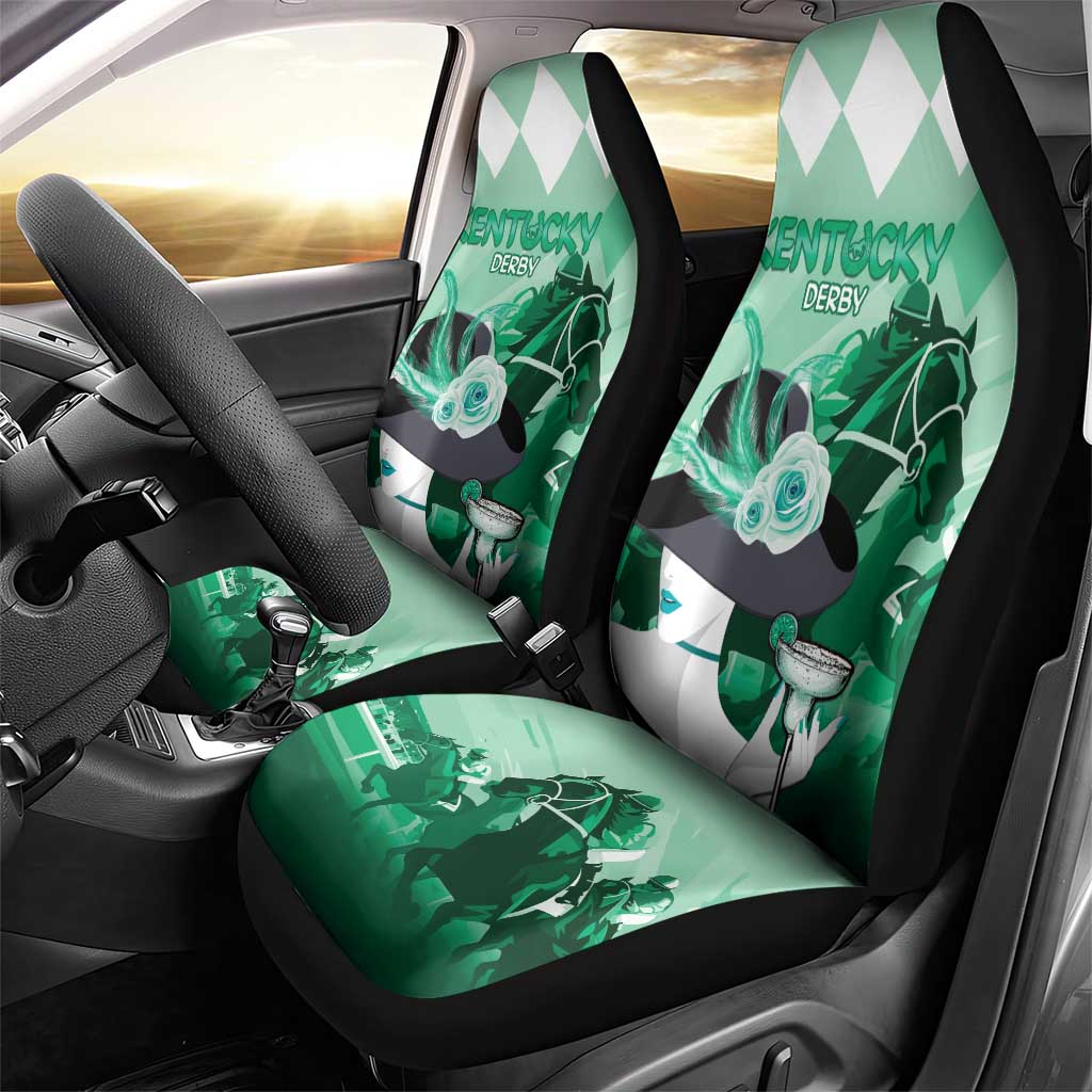 Kentucky Horse Racing Car Seat Cover Derby Mint Julep Girl - Green Pastel LT14