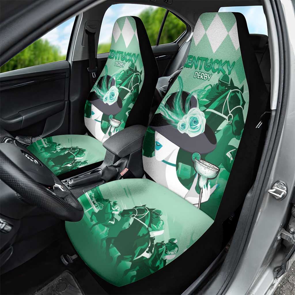 Kentucky Horse Racing Car Seat Cover Derby Mint Julep Girl - Green Pastel LT14