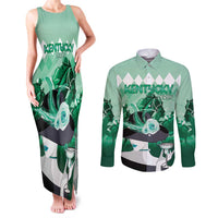 Kentucky Horse Racing Couples Matching Tank Maxi Dress and Long Sleeve Button Shirt Derby Mint Julep Girl - Green Pastel LT14