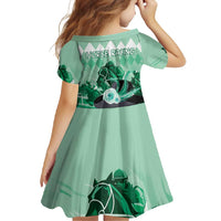 Kentucky Horse Racing Family Matching Off Shoulder Maxi Dress and Hawaiian Shirt Derby Mint Julep Girl - Green Pastel LT14