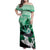 Kentucky Horse Racing Family Matching Off Shoulder Maxi Dress and Hawaiian Shirt Derby Mint Julep Girl - Green Pastel LT14
