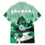 Kentucky Horse Racing Family Matching Off Shoulder Short Dress and Hawaiian Shirt Derby Mint Julep Girl - Green Pastel LT14