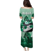 Kentucky Horse Racing Family Matching Puletasi and Hawaiian Shirt Derby Mint Julep Girl - Green Pastel LT14