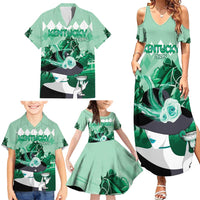 Kentucky Horse Racing Family Matching Summer Maxi Dress and Hawaiian Shirt Derby Mint Julep Girl - Green Pastel LT14
