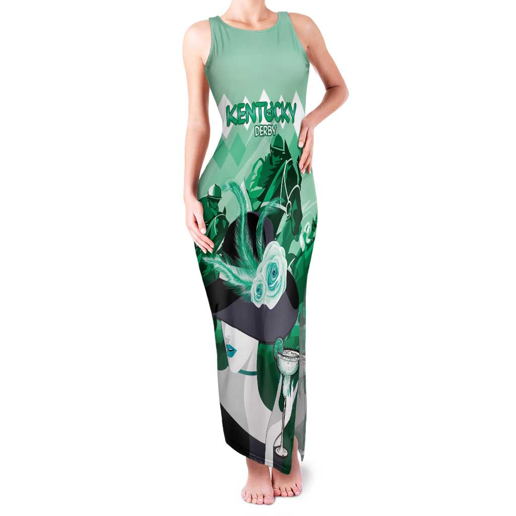 Kentucky Horse Racing Family Matching Tank Maxi Dress and Hawaiian Shirt Derby Mint Julep Girl - Green Pastel LT14