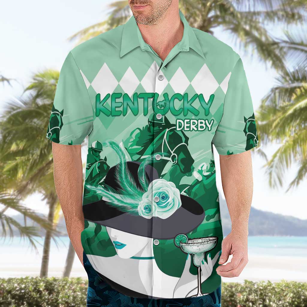 Kentucky Horse Racing Hawaiian Shirt Derby Mint Julep Girl - Green Pastel LT14