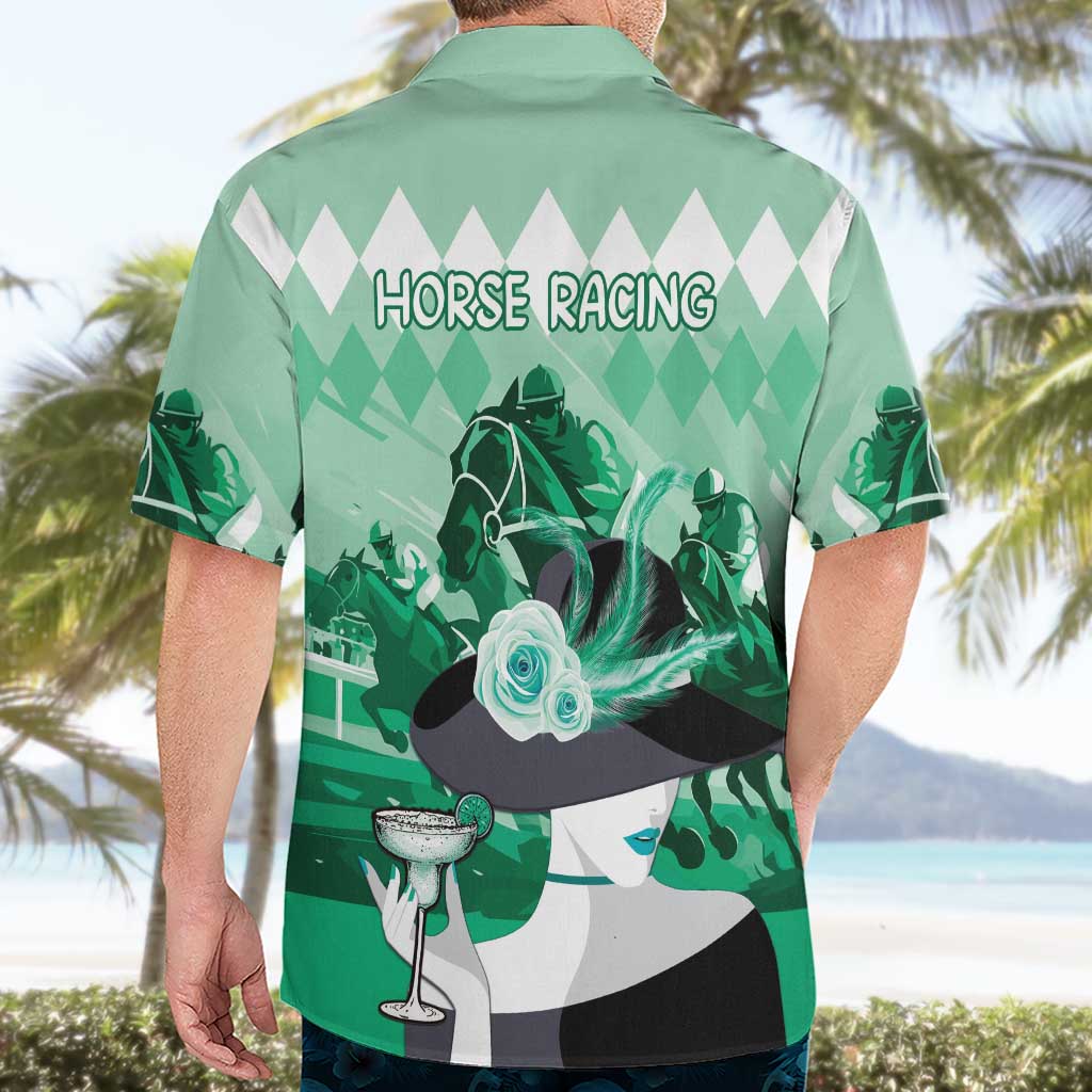 Kentucky Horse Racing Hawaiian Shirt Derby Mint Julep Girl - Green Pastel LT14