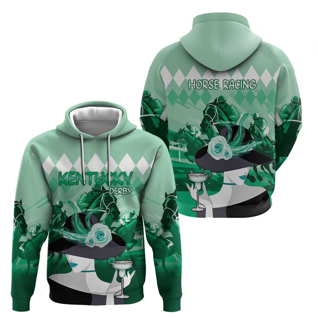 Kentucky Horse Racing Hoodie Derby Mint Julep Girl - Green Pastel LT14