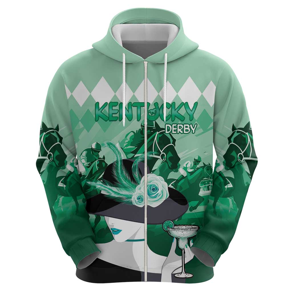 Kentucky Horse Racing Hoodie Derby Mint Julep Girl - Green Pastel LT14