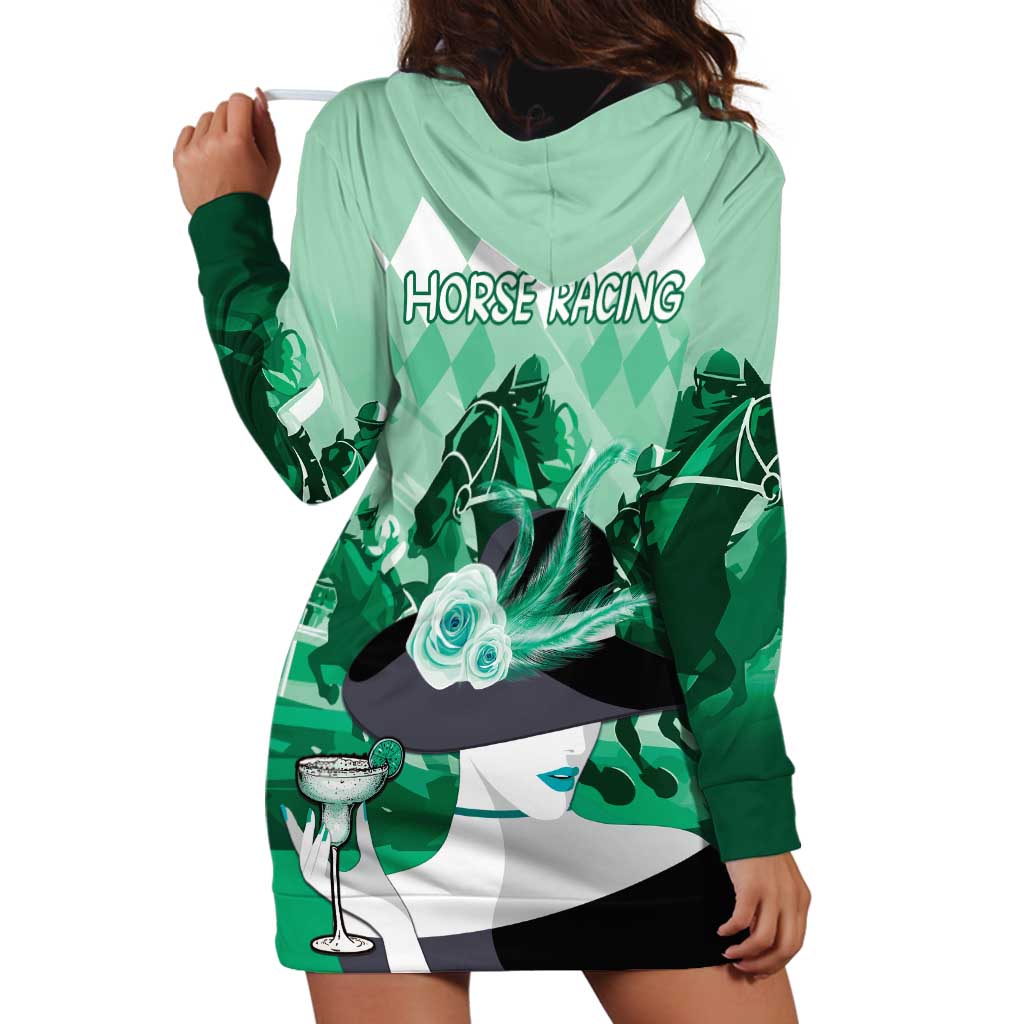 Kentucky Horse Racing Hoodie Dress Derby Mint Julep Girl - Green Pastel LT14