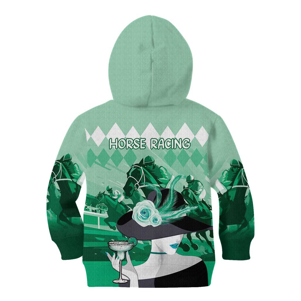 Kentucky Horse Racing Kid Hoodie Derby Mint Julep Girl - Green Pastel LT14