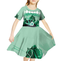 Kentucky Horse Racing Kid Short Sleeve Dress Derby Mint Julep Girl - Green Pastel LT14