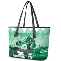 Kentucky Horse Racing Leather Tote Bag Derby Mint Julep Girl - Green Pastel LT14