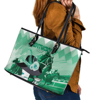 Kentucky Horse Racing Leather Tote Bag Derby Mint Julep Girl - Green Pastel LT14