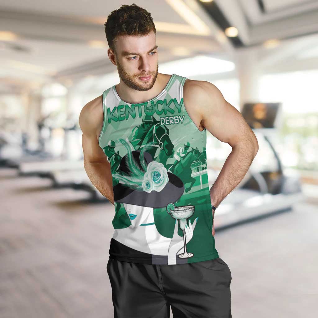 Kentucky Horse Racing Men Tank Top Derby Mint Julep Girl - Green Pastel LT14