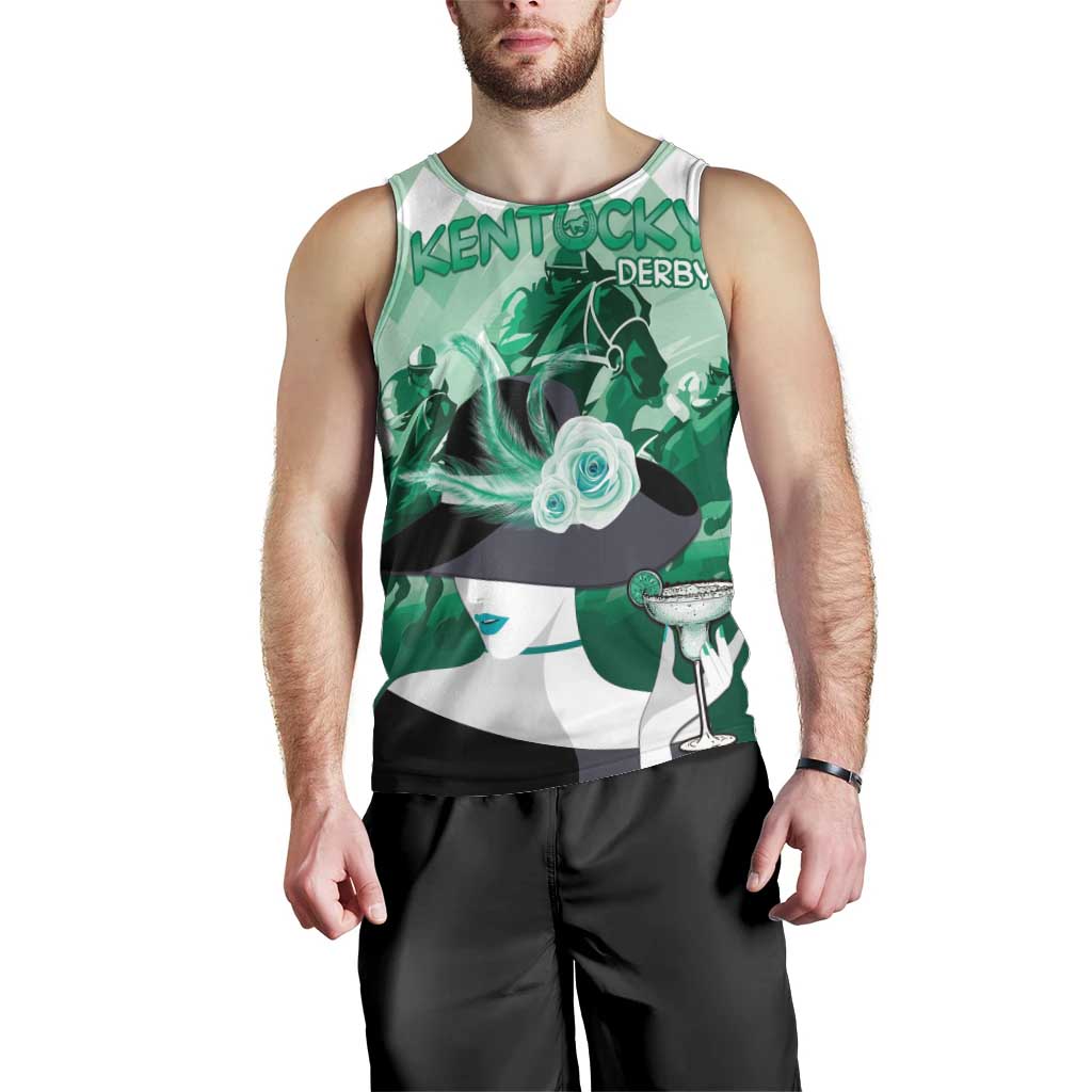 Kentucky Horse Racing Men Tank Top Derby Mint Julep Girl - Green Pastel LT14