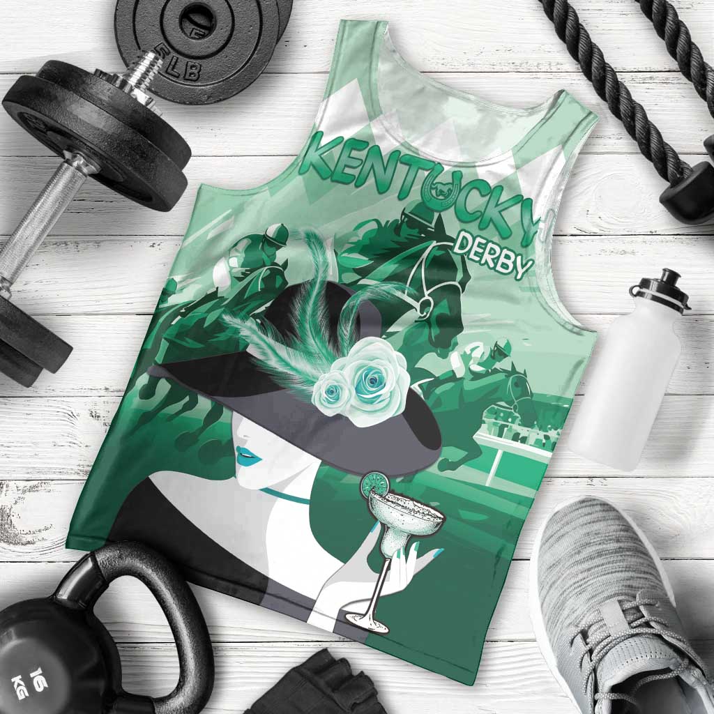 Kentucky Horse Racing Men Tank Top Derby Mint Julep Girl - Green Pastel LT14
