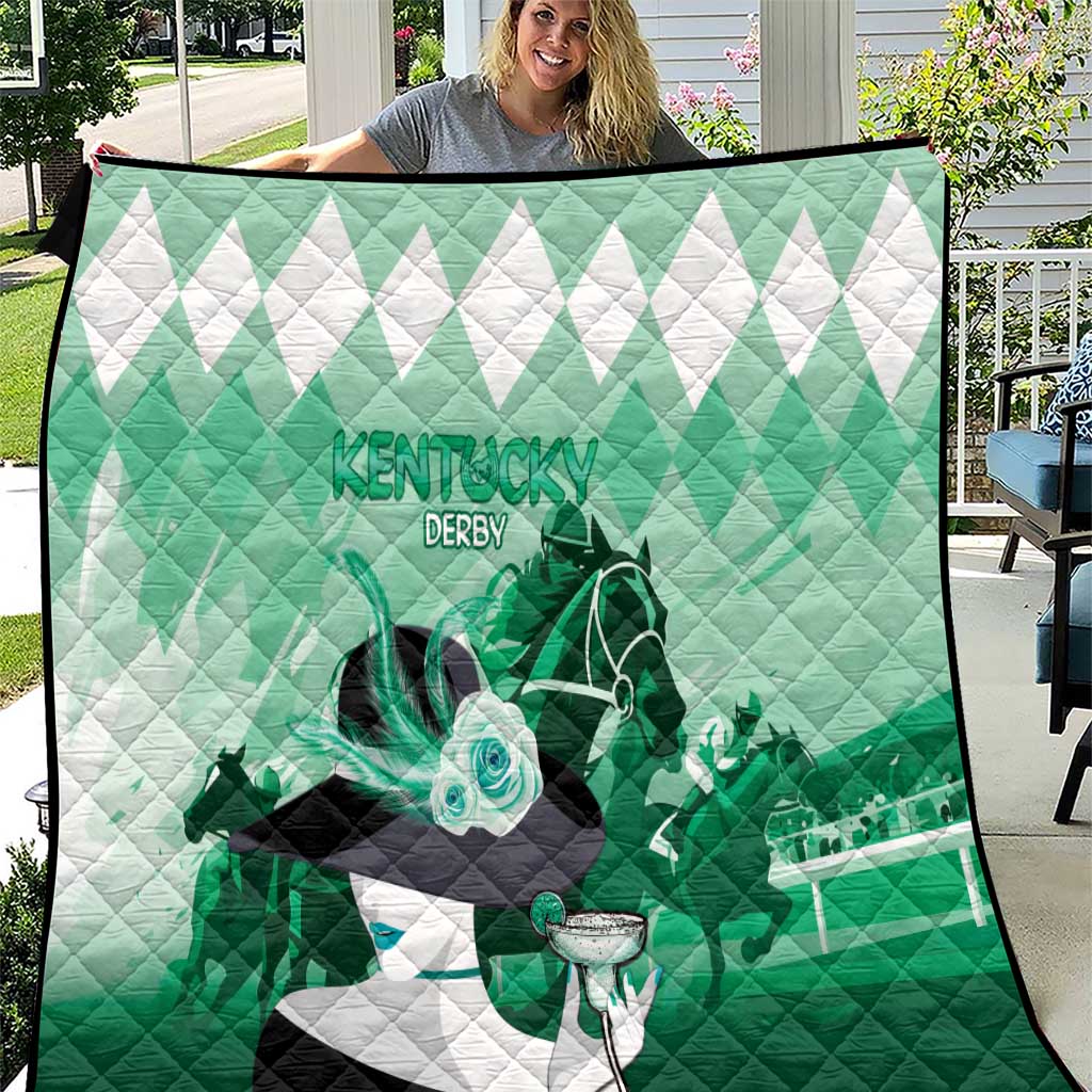 Kentucky Horse Racing Quilt Derby Mint Julep Girl - Green Pastel LT14