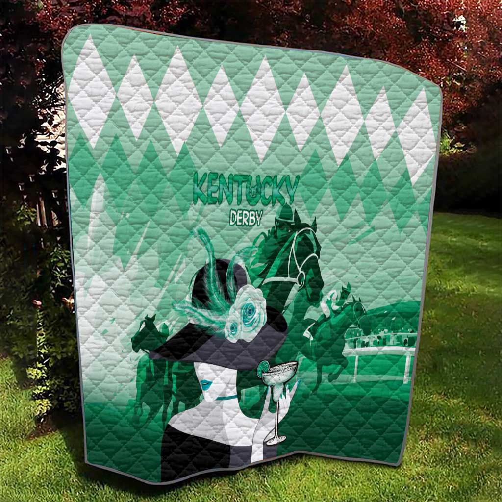Kentucky Horse Racing Quilt Derby Mint Julep Girl - Green Pastel LT14