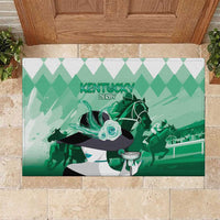 Kentucky Horse Racing Rubber Doormat Derby Mint Julep Girl - Green Pastel LT14