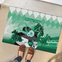 Kentucky Horse Racing Rubber Doormat Derby Mint Julep Girl - Green Pastel LT14
