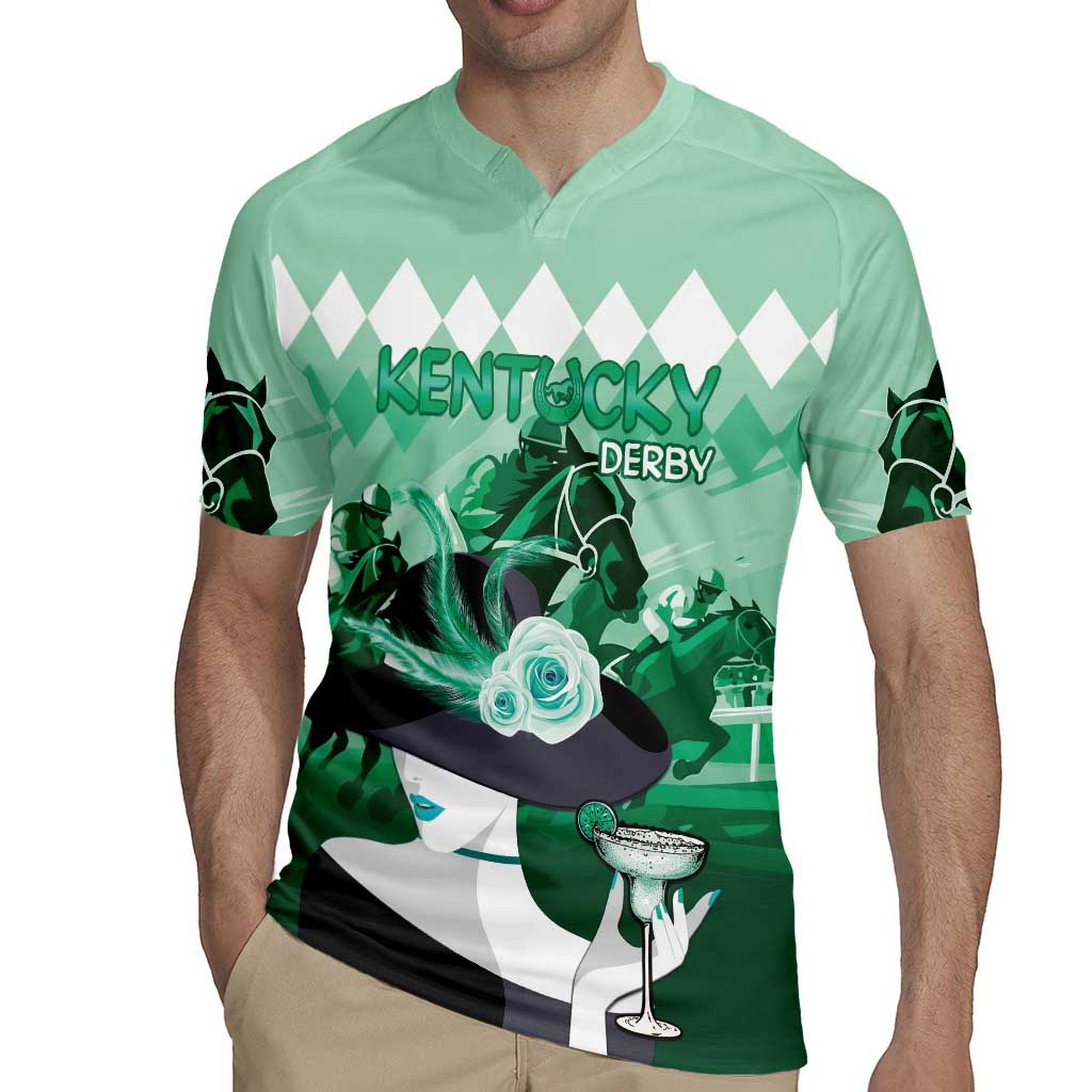 Kentucky Horse Racing Rugby Jersey Derby Mint Julep Girl - Green Pastel LT14