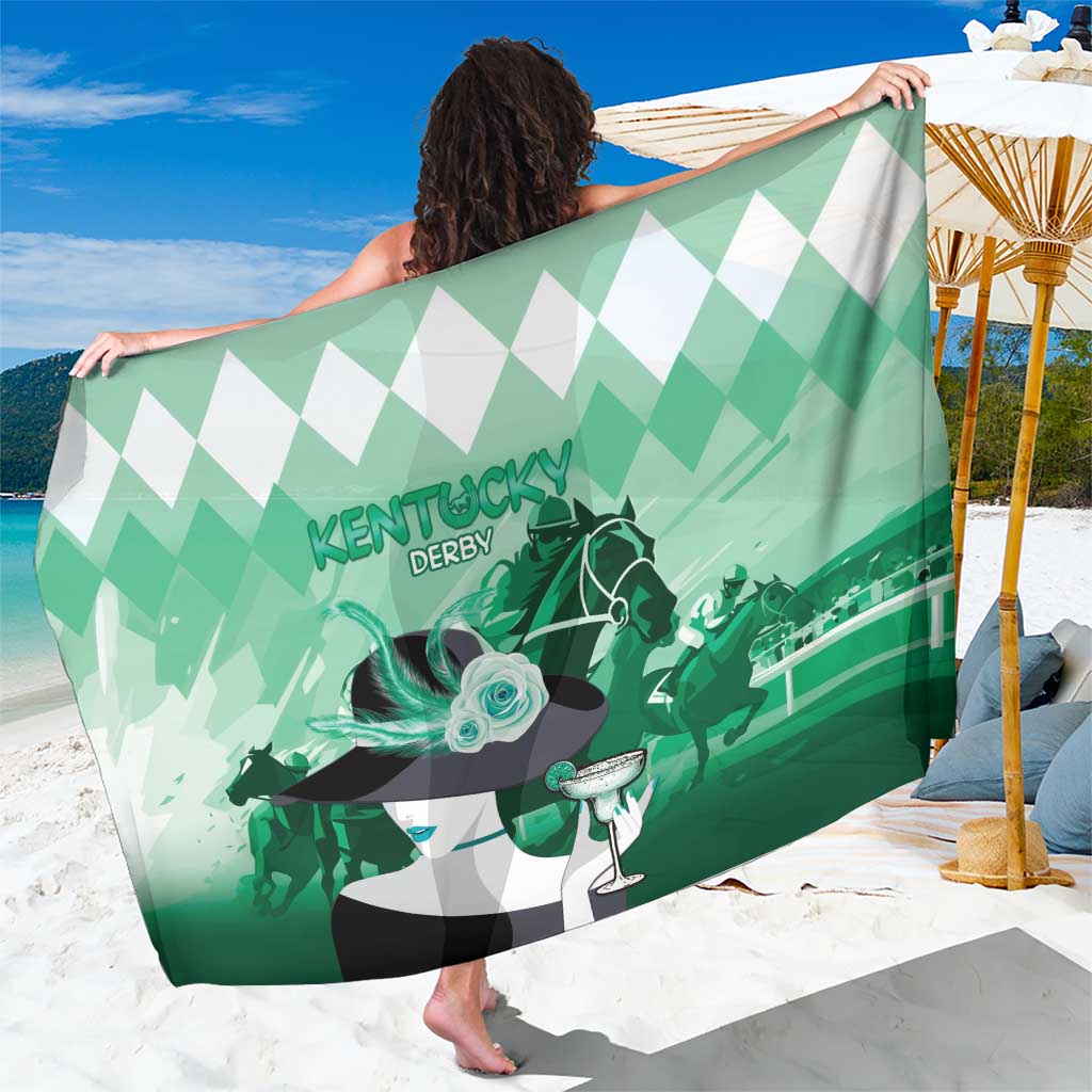 Kentucky Horse Racing Sarong Derby Mint Julep Girl - Green Pastel LT14