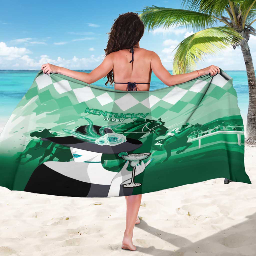 Kentucky Horse Racing Sarong Derby Mint Julep Girl - Green Pastel LT14