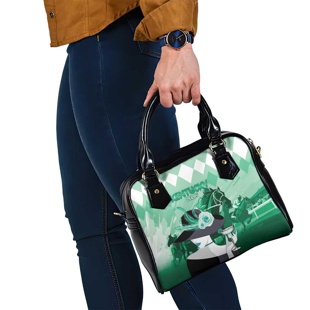 Kentucky Horse Racing Shoulder Handbag Derby Mint Julep Girl - Green Pastel LT14