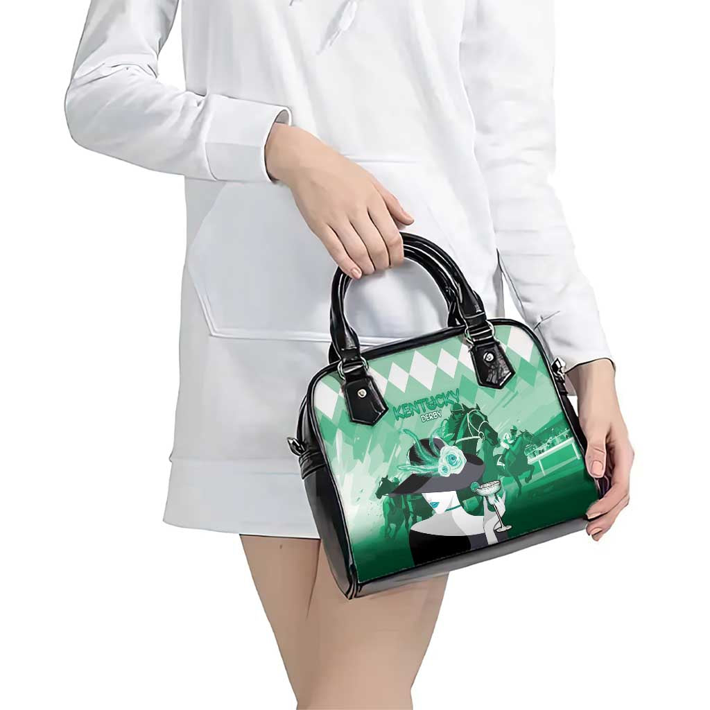 Kentucky Horse Racing Shoulder Handbag Derby Mint Julep Girl - Green Pastel LT14