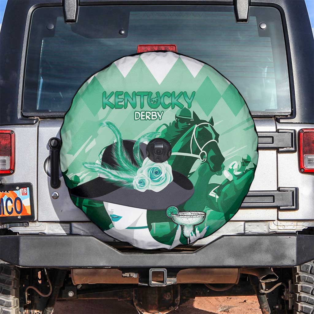 2024 Kentucky Horse Racing Spare Tire Cover Derby Mint Julep Girl - Green Pastel