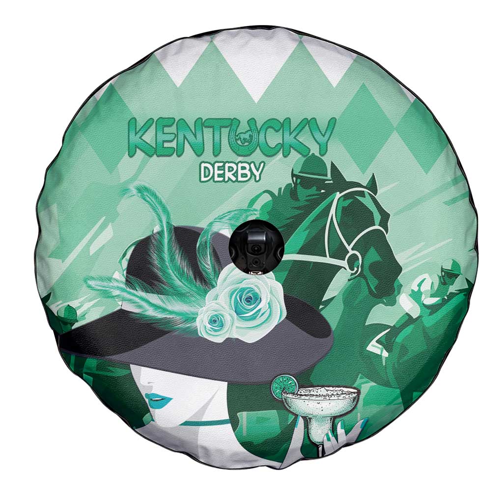 Kentucky Horse Racing Spare Tire Cover Derby Mint Julep Girl - Green Pastel LT14