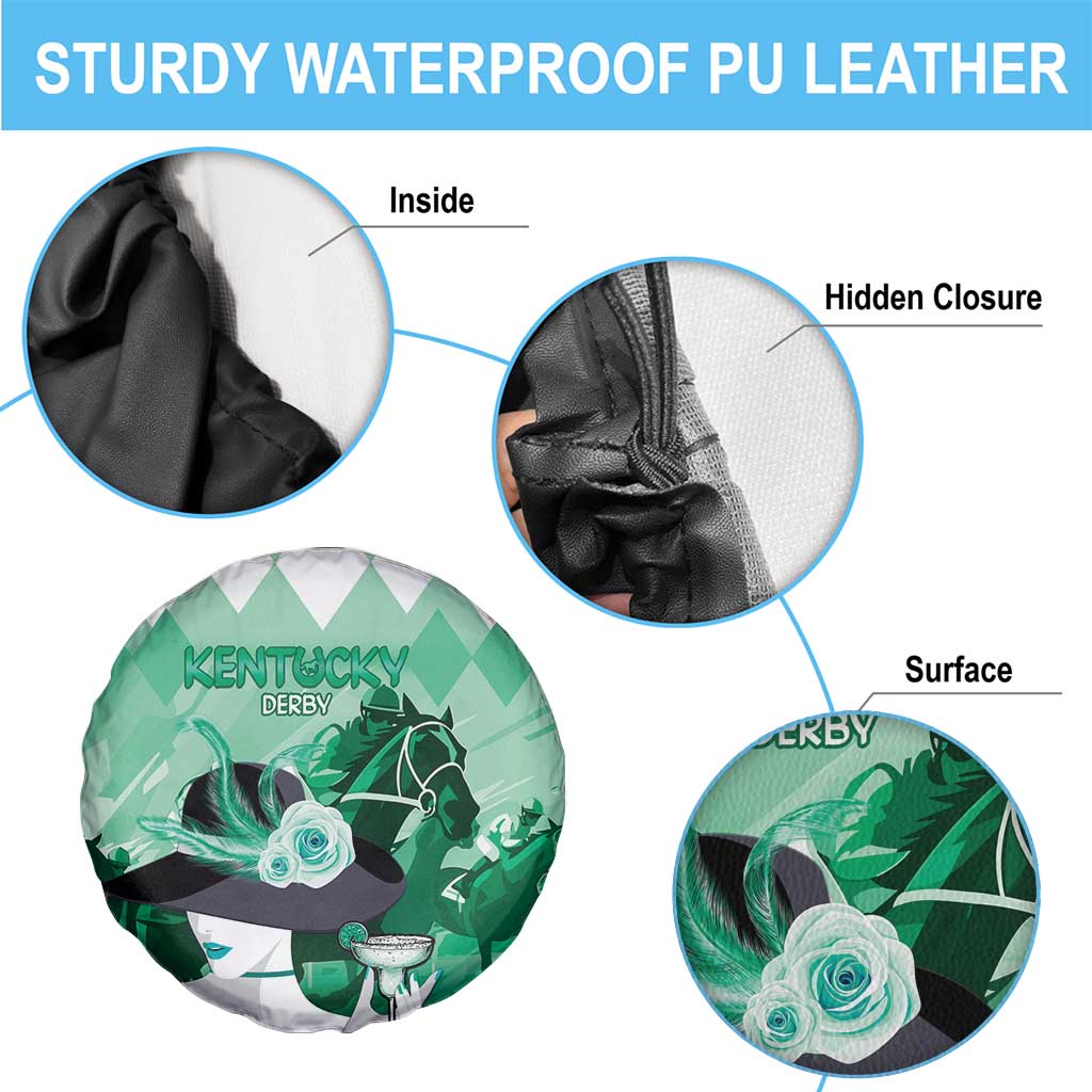 Kentucky Horse Racing Spare Tire Cover Derby Mint Julep Girl - Green Pastel LT14