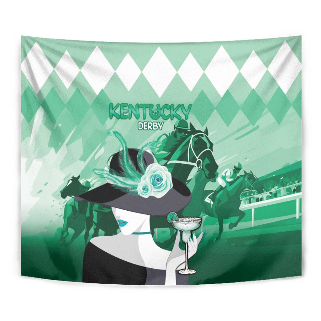 Kentucky Horse Racing Tapestry Derby Mint Julep Girl - Green Pastel LT14