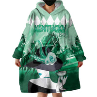 Kentucky Horse Racing Wearable Blanket Hoodie Derby Mint Julep Girl - Green Pastel LT14