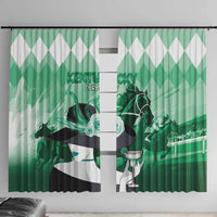 Kentucky Horse Racing Window Curtain Derby Mint Julep Girl - Green Pastel LT14