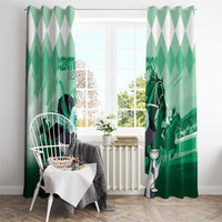 Kentucky Horse Racing Window Curtain Derby Mint Julep Girl - Green Pastel LT14