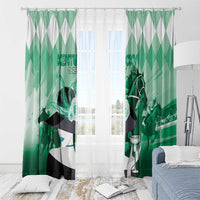 Kentucky Horse Racing Window Curtain Derby Mint Julep Girl - Green Pastel LT14