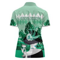 Kentucky Horse Racing Women Polo Shirt Derby Mint Julep Girl - Green Pastel LT14