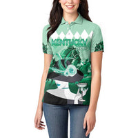 Kentucky Horse Racing Women Polo Shirt Derby Mint Julep Girl - Green Pastel LT14