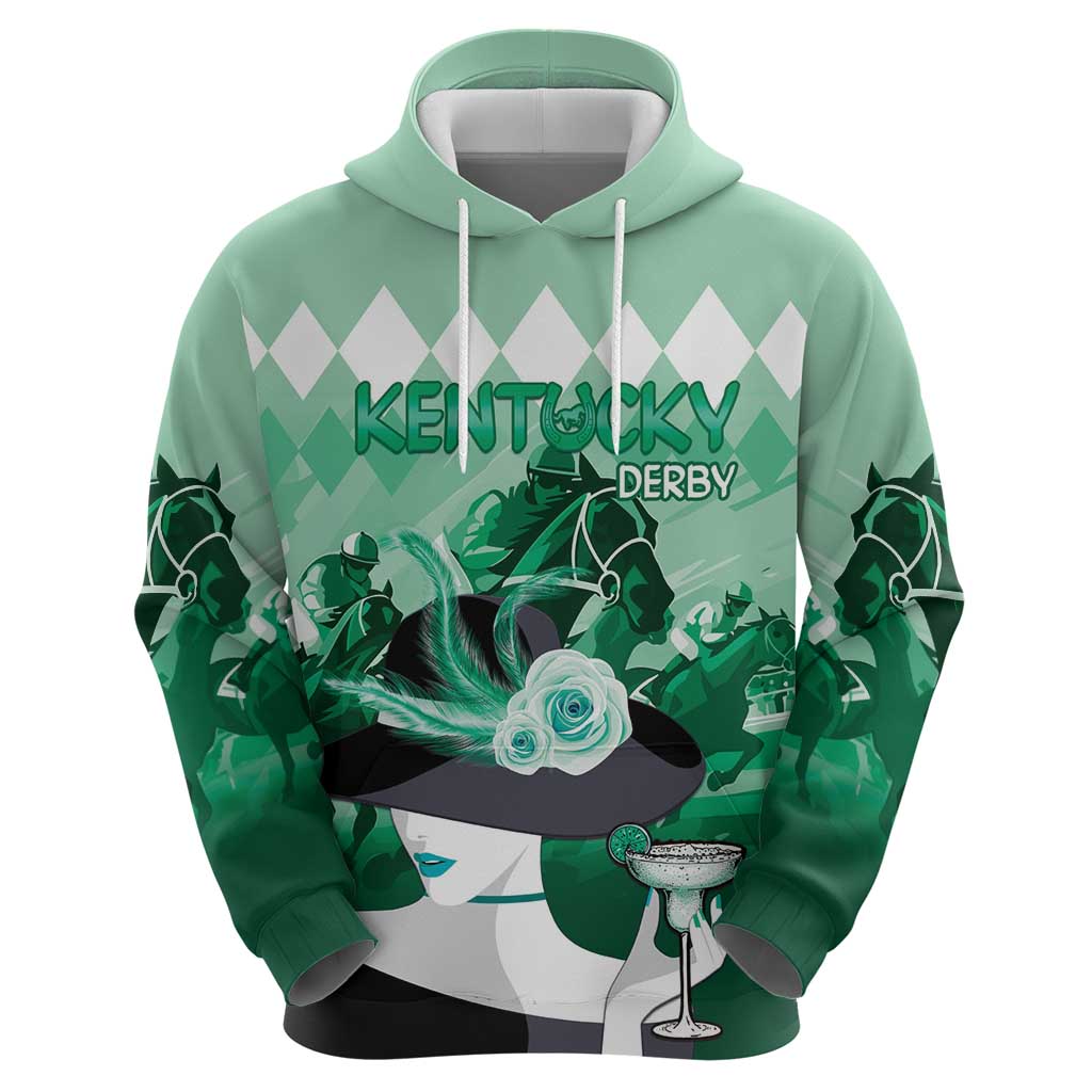 Kentucky Horse Racing Zip Hoodie Derby Mint Julep Girl - Green Pastel LT14
