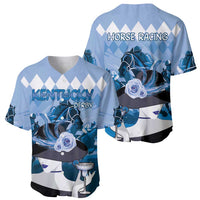 Kentucky Horse Racing Baseball Jersey Derby Mint Julep Girl - Blue Pastel LT14