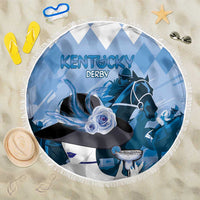 Kentucky Horse Racing Beach Blanket Derby Mint Julep Girl - Blue Pastel LT14
