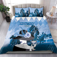 Kentucky Horse Racing Bedding Set Derby Mint Julep Girl - Blue Pastel LT14