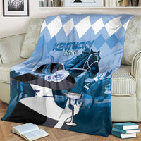 Kentucky Horse Racing Blanket Derby Mint Julep Girl - Blue Pastel LT14