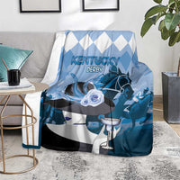 Kentucky Horse Racing Blanket Derby Mint Julep Girl - Blue Pastel LT14