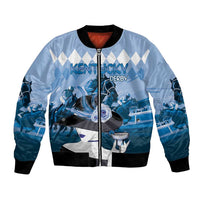 Kentucky Horse Racing Bomber Jacket Derby Mint Julep Girl - Blue Pastel LT14