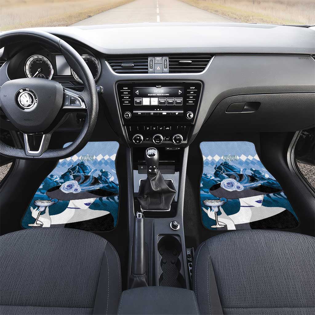 Kentucky Horse Racing Car Mats Derby Mint Julep Girl - Blue Pastel LT14