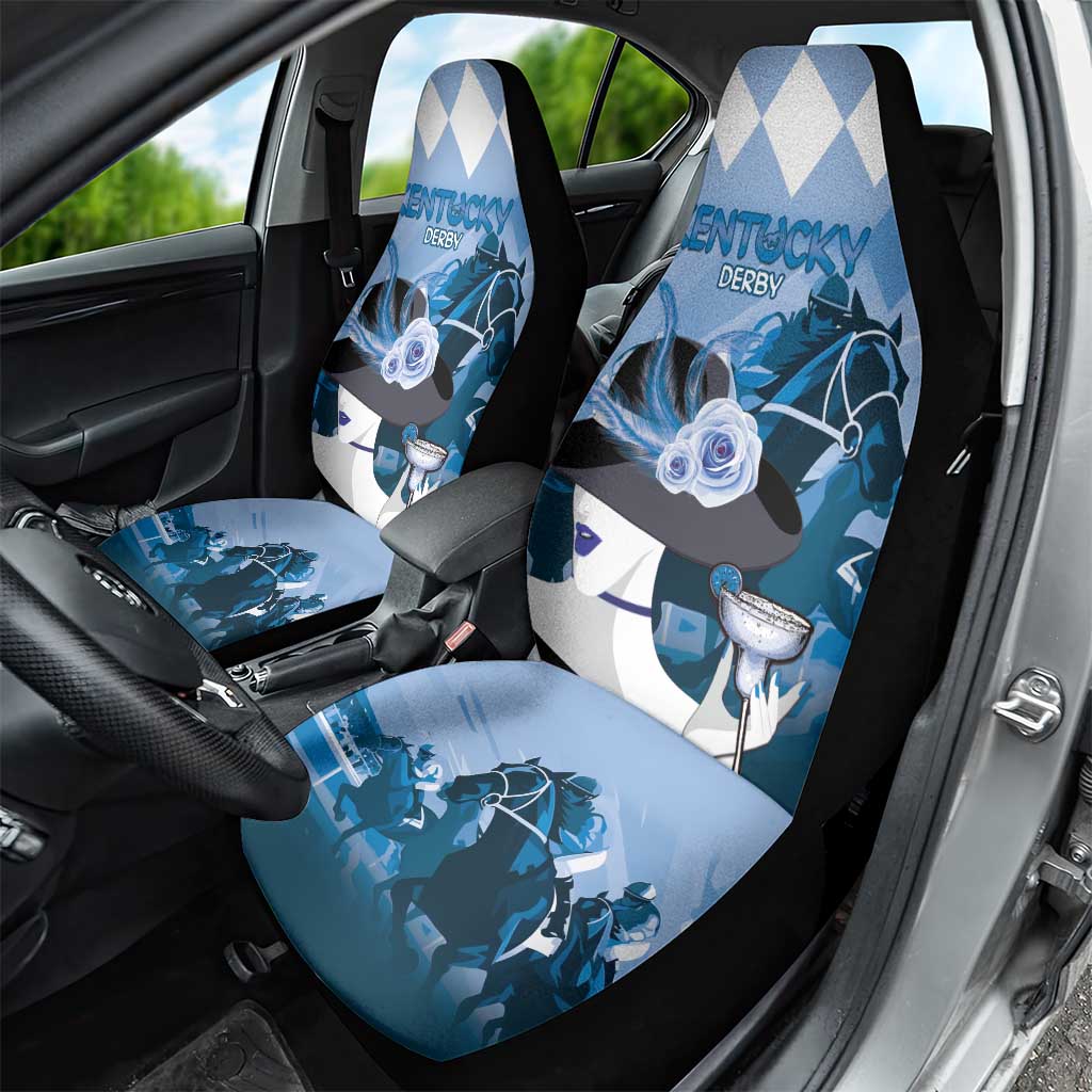 Kentucky Horse Racing Car Seat Cover Derby Mint Julep Girl - Blue Pastel LT14